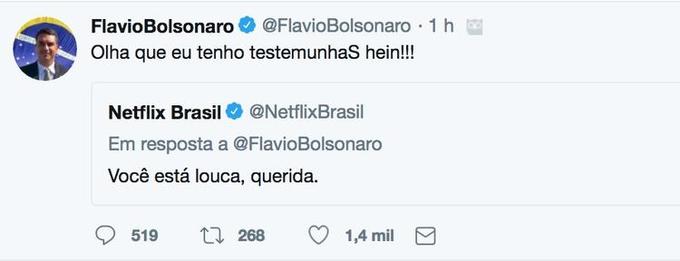 Netflix desmente filho de Bolsonaro em tom de deboche no Twitter