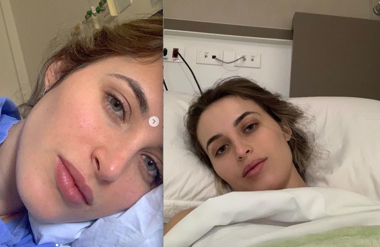 Modelo publicou sequência de fotos no hospital e mostrou sua recuperação. Foto: Reprodução/Instagram