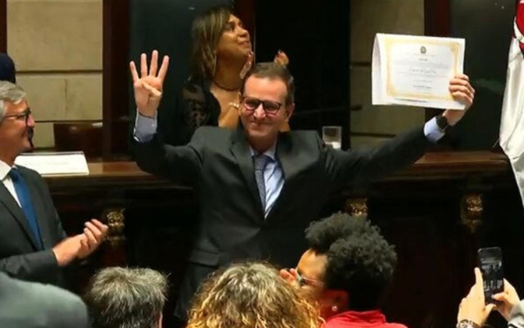 Eduardo Paes (PSD) tomou posse na Prefeitura do Rio nesta quarta-feira (1°) - Foto: Reprodução/TV Globo