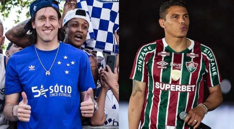 Cássio, reforço do Cruzeiro, e Thiago Silva, de volta ao Fluminense. Foto: Gustavo Aleixo/ Cruzeiro e Lucas Merçon/ Fluminense