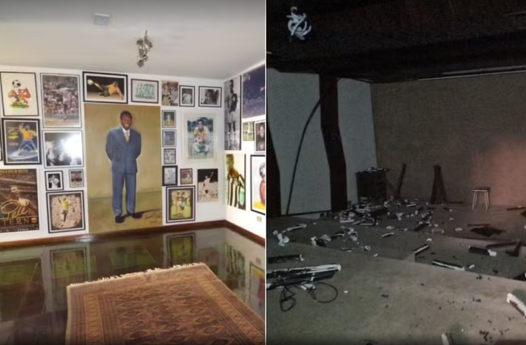 Casa de Pelé no Guarujá (SP) está em estado de abandono. Foto: Reprodução