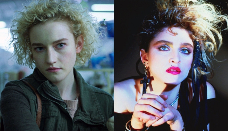 Foto: Divulgação / A esquerda a atriz Julia Garner, escolhida para viver Madonna nos cinemas