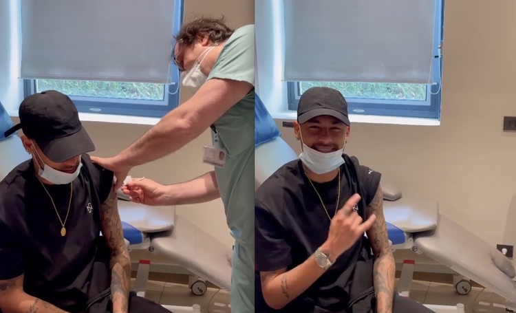 Neymar é vacinado - Foto: Reprodução Instagram