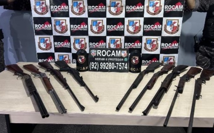 Nove armas foram recuperadas / Foto: Divulgação/PMAM