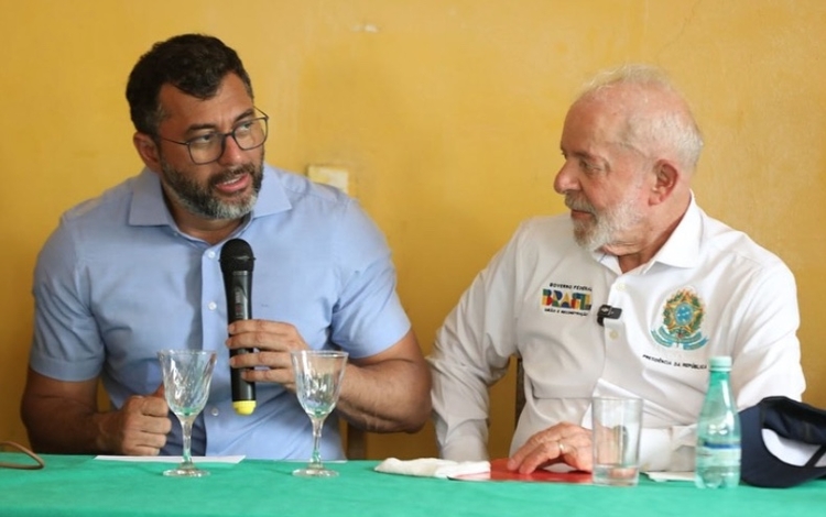 Presidente Lula e governador do Amazonas, Wilson Lima (UB) - Foto: Divulgação/Semcom