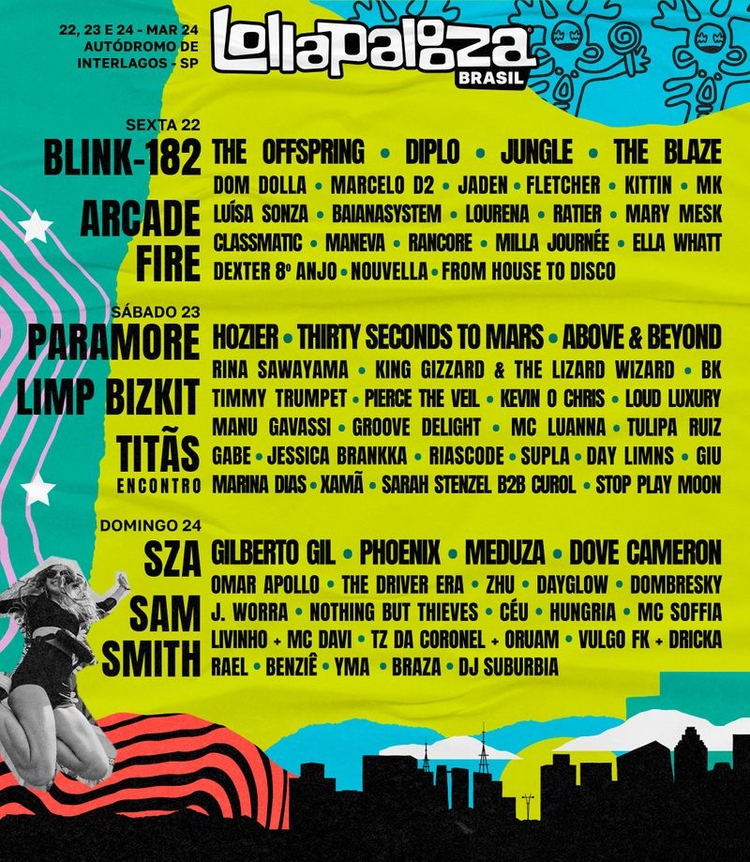 Lollapalooza 2024 divulga lineup com atrações por dia e valores de ingressos