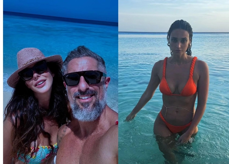 Marcos Mion com a esposa Suzana Gullo, e Débora Nascimento, foram envolvidos por internautas em fofoca que não revelava nomes. Foto: Reprodução/Instagram