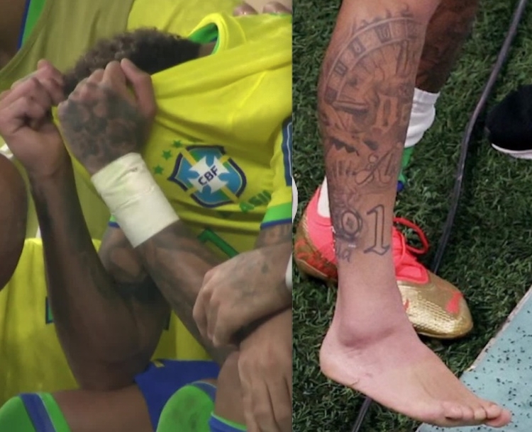 Neymar torce o tornozelo, sai chorando e recebe apoio após ser