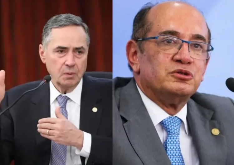 Presidente do STF, Barroso, e o decano Gilmar Mendes - Foto: TSE e Agência Brasil