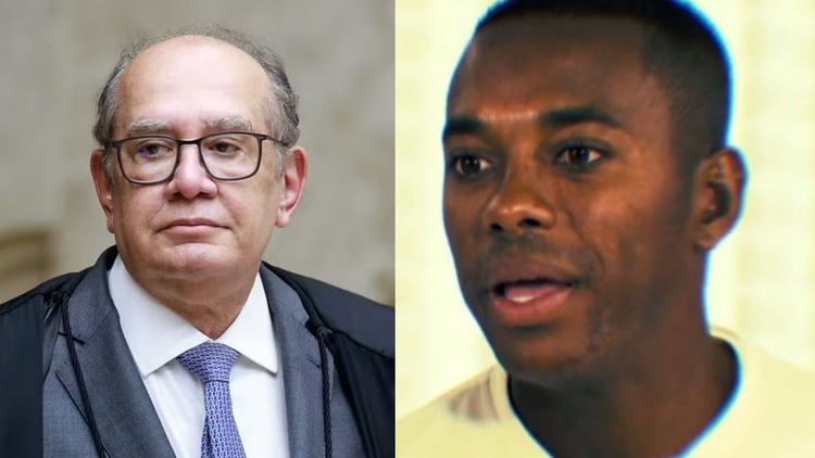 Ministro do STF Gilmar Mendes e Robinho - Foto: STF e Reprodução/GloboNews