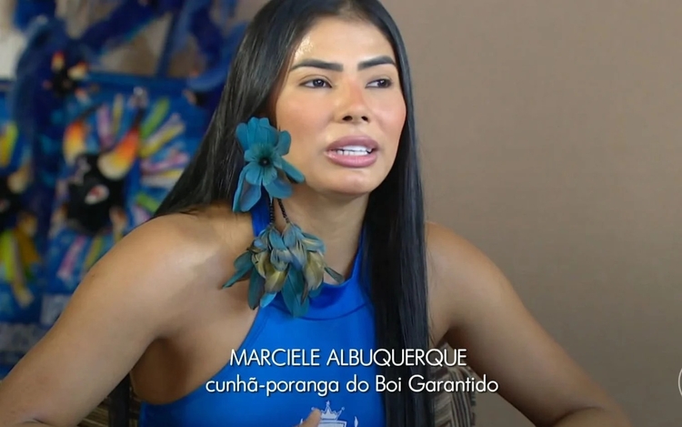 Marciele Albuquerque é cunhã-poranga do Caprichoso - Foto: Reprodução TV Globo