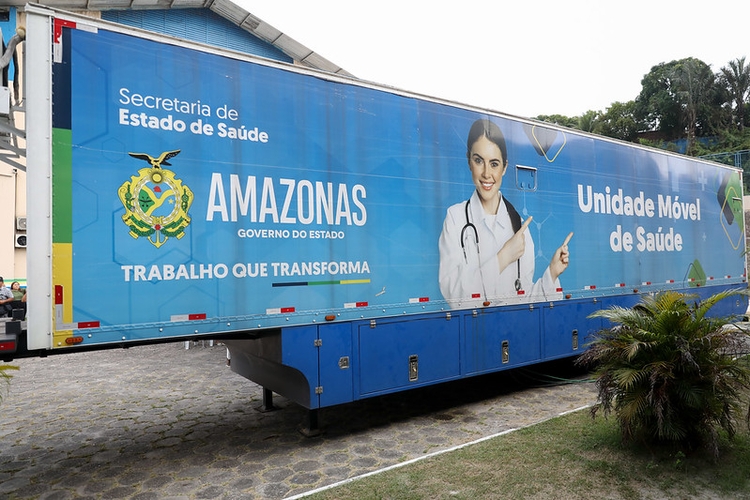 Carreta da Saúde, do Governo do Amazonas - Foto: Alex Pazuello/Secom