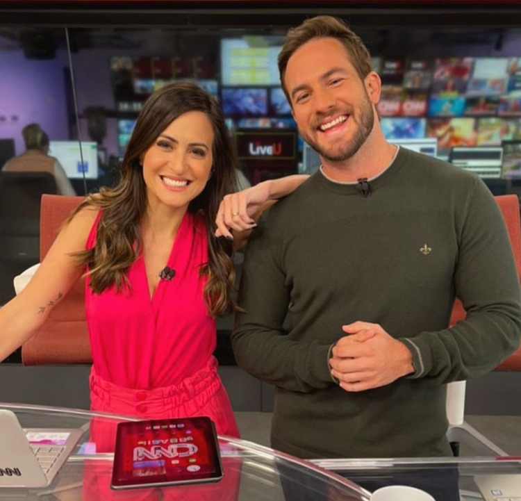 Daniel Adjuto e Marcela Rahal na Live CNN - Foto: Reprodução/Instagram