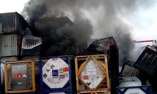 Vídeo mostra rastro de destruição no Porto Chibatão; incêndio continua