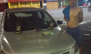 Com arma e carro furtado, homem se complica com a Rocam no Coroado