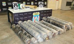 Colombiano é preso com 345 kg de droga em tubos de PVC