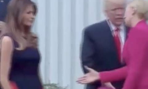 Vídeo: primeira-dama da Polônia deixa Trump no vácuo em aperto de mão 