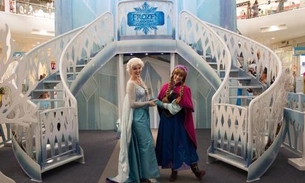 Personagens de Frozen promovem encontro com fãs em shopping de Manaus