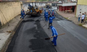 Obras de recapeamento avançam em ruas de Manaus