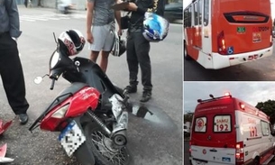 Acidente entre carro e ônibus deixa um ferido em avenida de Manaus