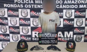 Em Manaus, jovem é preso com arma e munição em abordagem policial