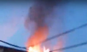 Vídeo mostra momento em que estância é consumida por chamas em Manaus; confira