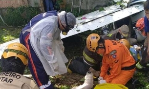 Vítimas de acidente aéreo em Manaus são levadas para hospitais; entre elas duas crianças 