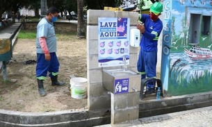 Espaços públicos em Manaus recebem torneiras para higienização de pessoas em situação de rua