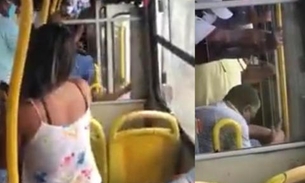 Vídeo mostra mulher sendo agredida e expulsa de ônibus por não usar máscara 