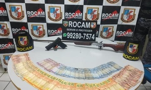 Adolescente é apreendido com armas, dinheiro e drogas em rua de Manaus 