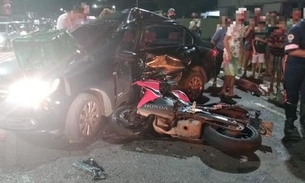 Acidente grave deixa entregador de delivery e motorista feridos em avenida de Manaus