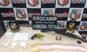 Homem é preso com armas e drogas escondidas em borracharia de Manaus 