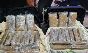 Passageiro é preso com 37 kg de drogas em malas no aeroporto de Manaus