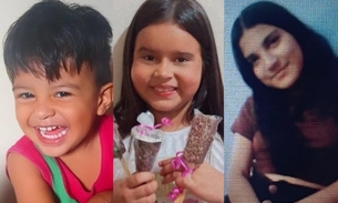 Yuri Kalel, 3, Hanna Sophia, 9, e Josiane Costa, 14 Foto: Diuvlgação