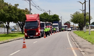 Operação 'Carga Pesada' na avenida Rodrigo Otávio - Foto: Karol Lima / IMMU