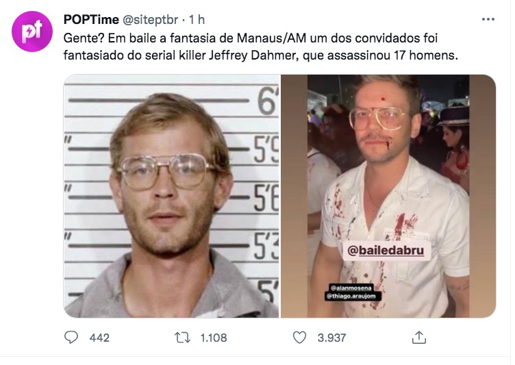 Empresário é criticado na web após se fantasiar de serial killer