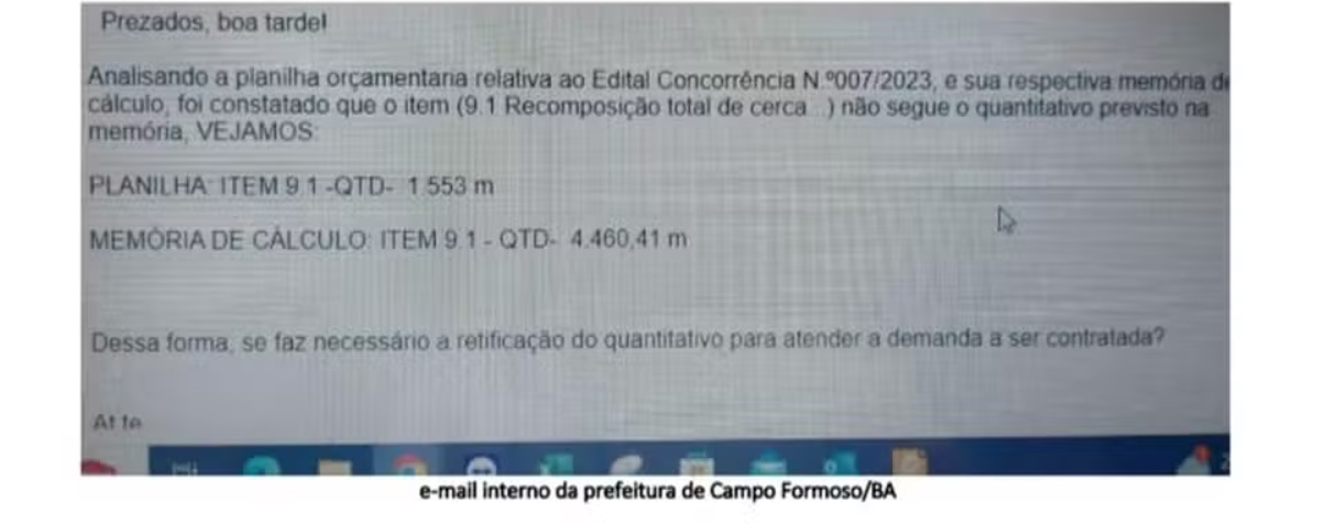 Print de email apagado por Francisco Nascimento e recuperado pela PF - Foto: Polícia Federal/Reprodução