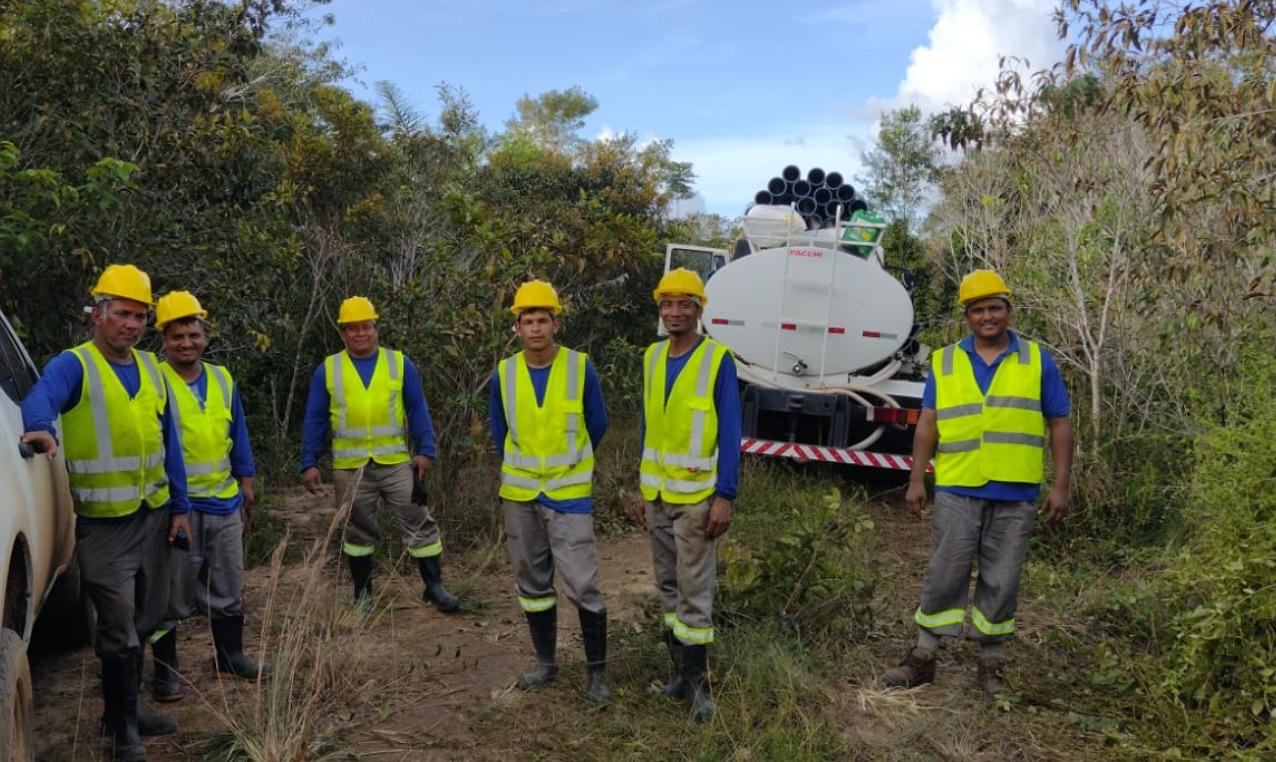 Contrações recentes de trabalhadores de Autazes atuando nas primeiras frentes do Projeto. -  Foto: Divulgação