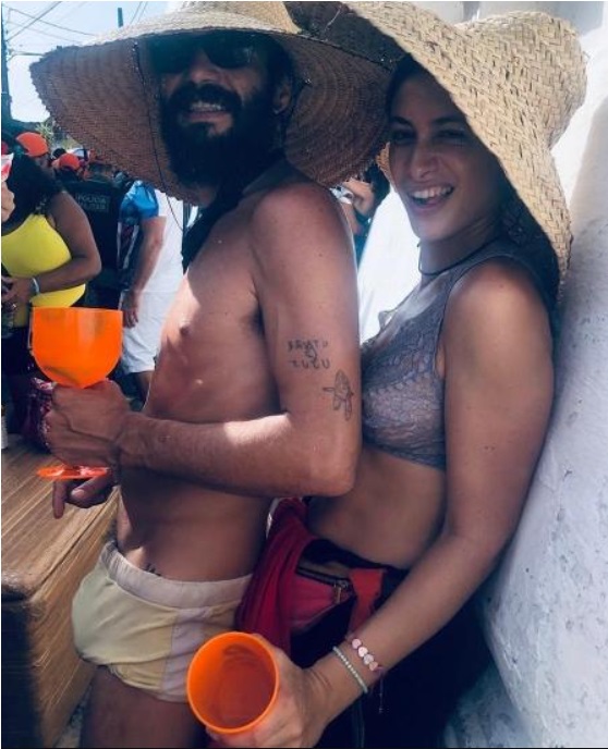 Caio e a esposa, Luísa Arraes, no Carnaval 2020 - Foto: Reprodução Instagram Luísa Arraes